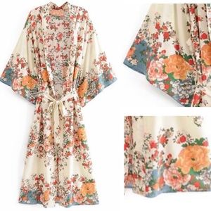 Wildflower Bohemian Kimono Robe